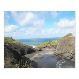 Beach Photo, Gap på Piha Fototryck