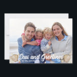 Beach Photo Helgdag Seas och Hälsning jul Julkort<br><div class="desc">Skicka dina vänner och släkt varmt önskemål med den här roligten,  ett helgdag på strandtemat. Anpassa med ditt eget foto och med din familj namn.</div>