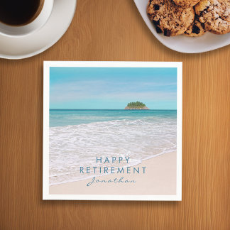 Beach Photo "Lycklig Pension" Party Pappersservett