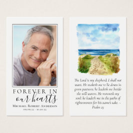 Beach Photo Memorial Prayer Card Visitkort