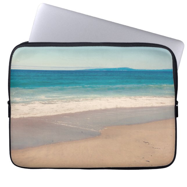 Beach Photo Ocean Blue Scenia Papper Bordstablett Laptop Fodral (Framsidan)
