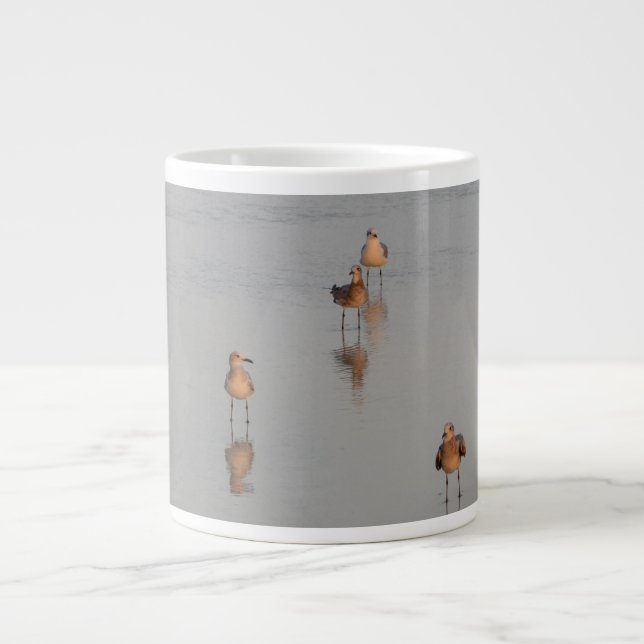 Beach Photography Bird Wildlife Ocean Vågar Jumbo Mugg (Framsidan)