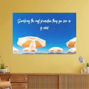 Beach Photography Decor with Travel Quote Canvastryck