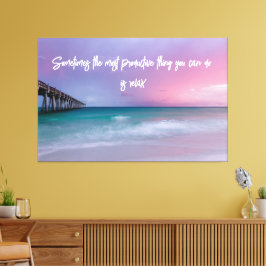 Beach Photography Decor with Travel Quote Canvastryck