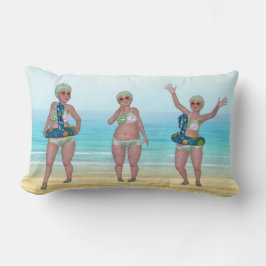 Beach Pillow med Funny Bathing Beauty Lumbarkudde