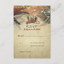 Beach Pinapple Handflatan Rustic Bröllop OSA Card