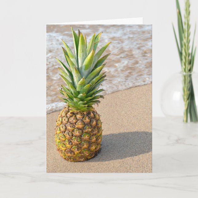 Beach Pineapple Friends födelsedag Kort (Framsida)