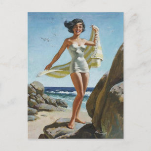 Beach-Pinup Vykort