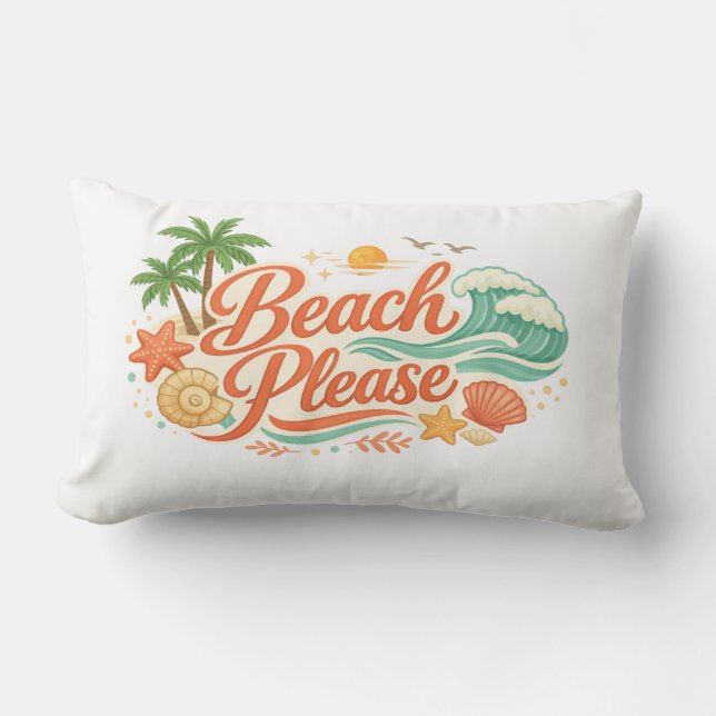 Beach Please Pillow Lumbarkudde (Framsida)