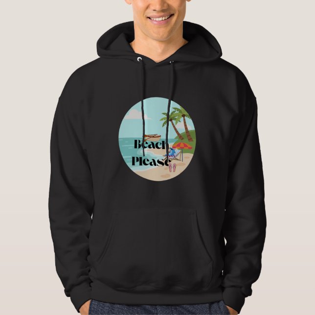 Beach Please – Summer Vibes T-Shirt Hoodie (Framsida)