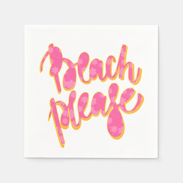 BEACH PLEASE | Typografi och offert för Rosa och O Pappersservett (Framsidan)