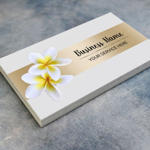 Beach Plumeria Flower Beauty Salon Spa Visitkort