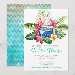 Beach Pojke Tropical Baby Shower-inbjudan Inbjudningar
