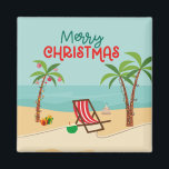 Beach-porten Magnet<br><div class="desc">Roligt,  bra julkort med en fin strandbakgrund.</div>