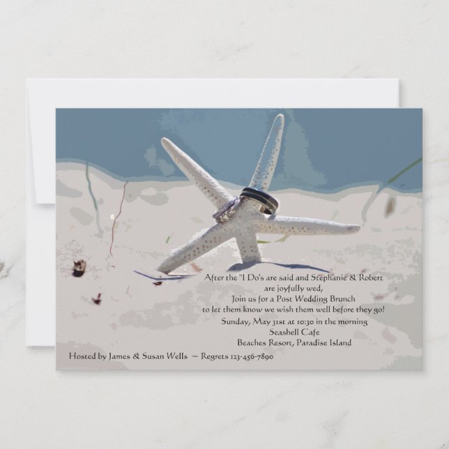 Beach Post Bröllop Brunch-inbjudan Inbjudningar (Framsida)