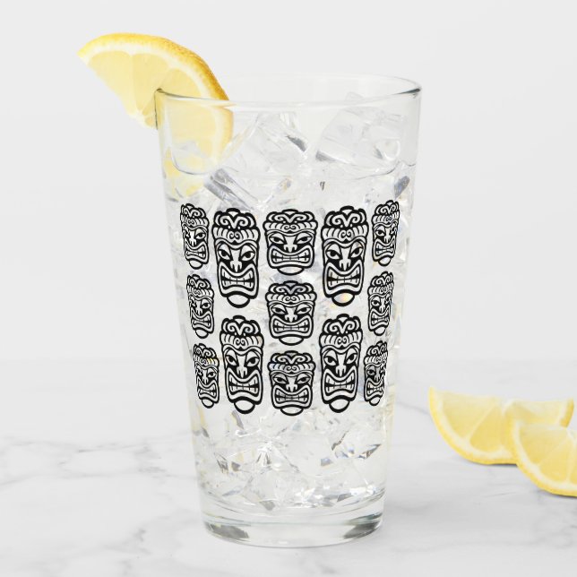 Beach Pub Party Retro Tiki Glaskopp (Framsida Ice)