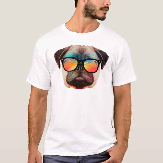 Beach pug t shirt (Framsida)