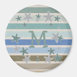 Beach Rand och Starfish Monogram Magnet