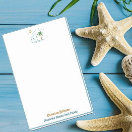 Beach Real Estate Company Custom Coastal Realtor Post-it Block
