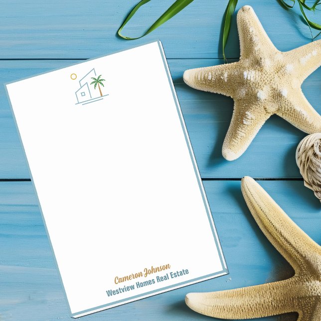 Beach Real Estate Company Custom Coastal Realtor Post-it Block (Skapare uppladdad)