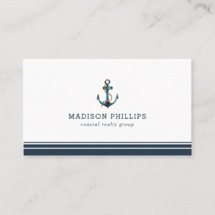 Beach Real Gods Anchor Nautical Thmet Visitkort
