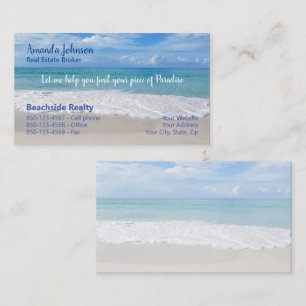 Beach Real Gods Biet vid Paradise Sea Foam Visitkort