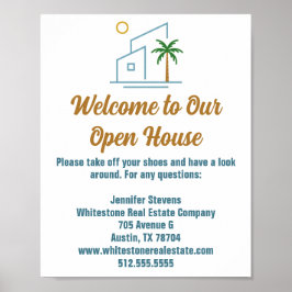Beach Real Gods Company Anpassningsbar Open House Poster