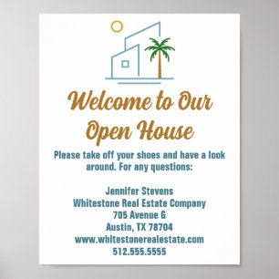 Beach Real Gods Company Anpassningsbar Open House Poster