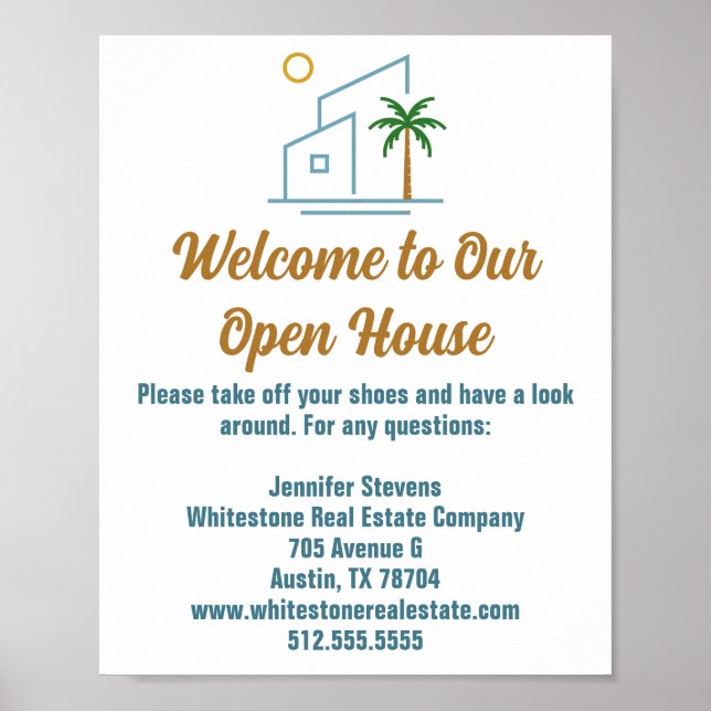 Beach Real Gods Company Anpassningsbar Open House Poster (Framsidan)