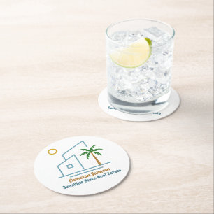 Beach Real Gods Company Cute Anpassade Underlägg Papper Rund
