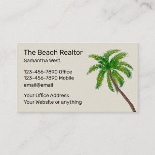 Beach Realtor Handflatan Träd Design Visitkort