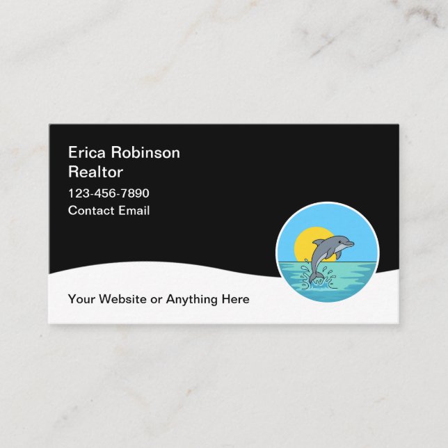 Beach Realtor Real Estate Business Cards Visitkort (Framsida)
