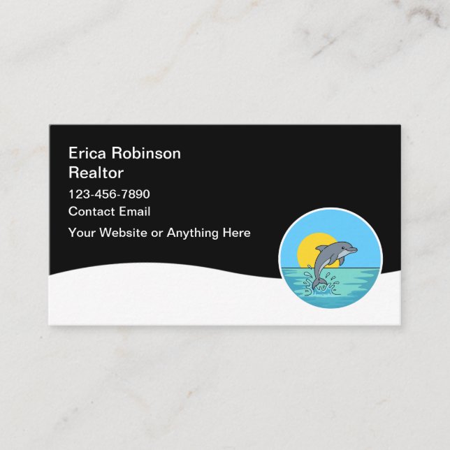 Beach Realtor Real Estate Business Cards Visitkort (Framsida)