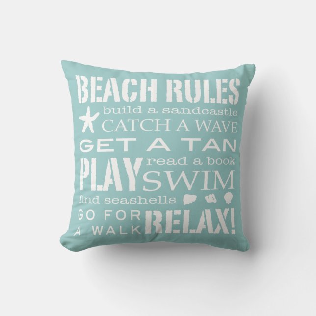 Beach Regler av Seashore Soft Aqua & White Kudde (Framsida)