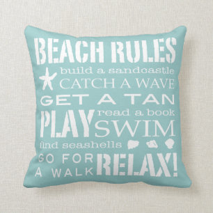 Beach Regler av Seashore Soft Aqua & White Kudde