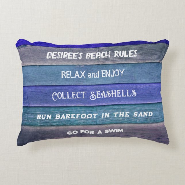 Beach Regler Rustic Blue Teal Grått Nautical Wood Prydnadskudde (Framsidan)