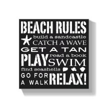 Beach Regler vid Seashore Crisp Black & White