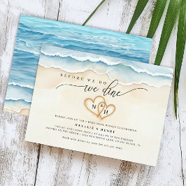 Beach Rehearsal Dinner Watercolor Ocean Inbjudningar
