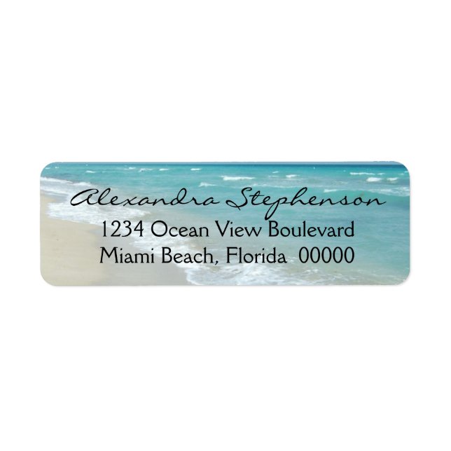 Beach Relaxation Ocean View Spa White Sand Returadress Etikett (Framsidan)