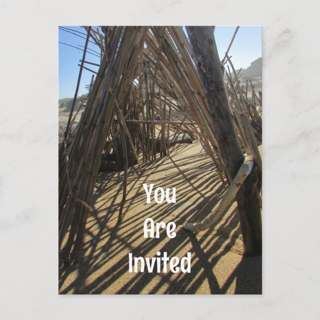 Beach Resa Samling Family Reunion-inbjudan Vykort (Framsida)