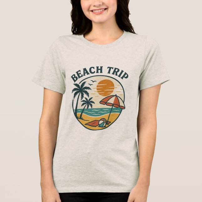 Beach Resa Shirt, Beach Vacation T Shirt (Framsida)