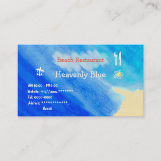 Beach Restaurant2 Blue sky ocean  honu plemeria Visitkort
