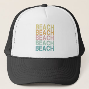 Beach Retro Lettering Vintage Helgdag Keps