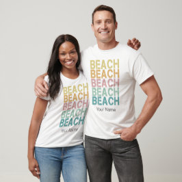 Beach Retro Lettering Vintage Helgdag T Shirt