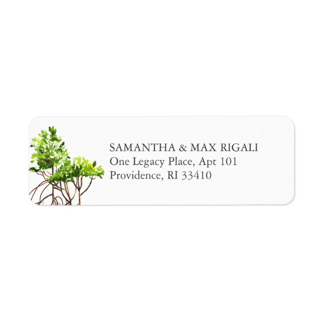 Beach Returetiketters Mangroves Returadress Etikett (Framsidan)