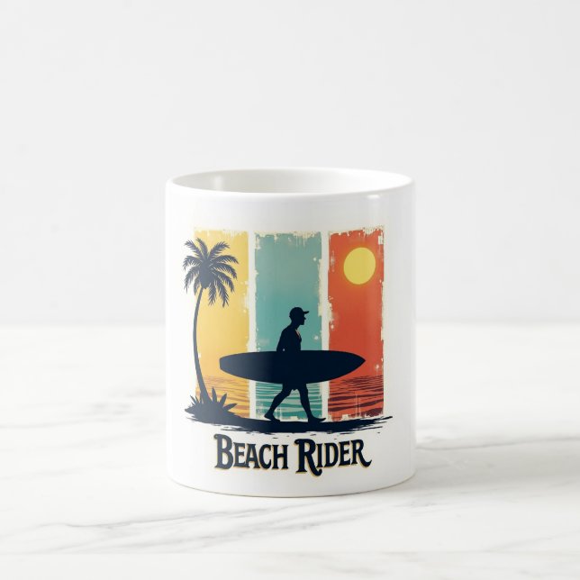 Beach Rider ☕ Retro Surfer Tropical Mugg (Center)