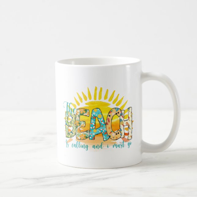 Beach ringer och jag måste gå kaffemugg (Höger)