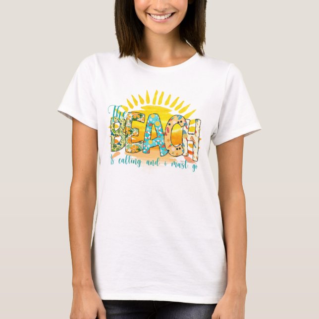 Beach ringer | Solnedgång T Shirt (Framsida)