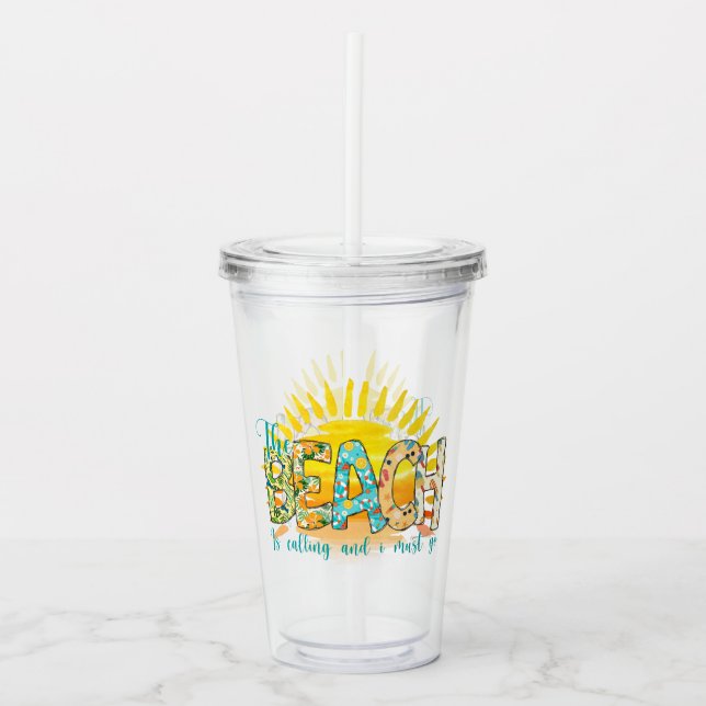 Beach ringer | Solnedgång Take Away Mugg (Framsida)