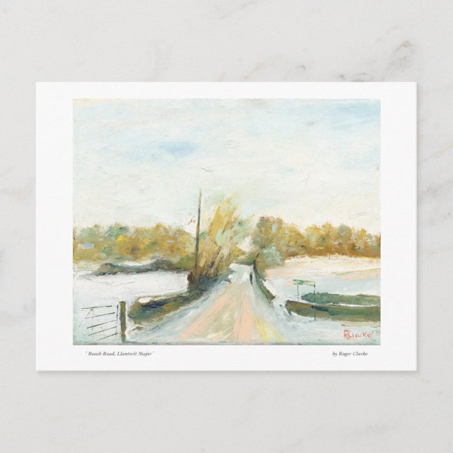 Beach Road, Lantwit Major Postcard Vykort (Framsida)